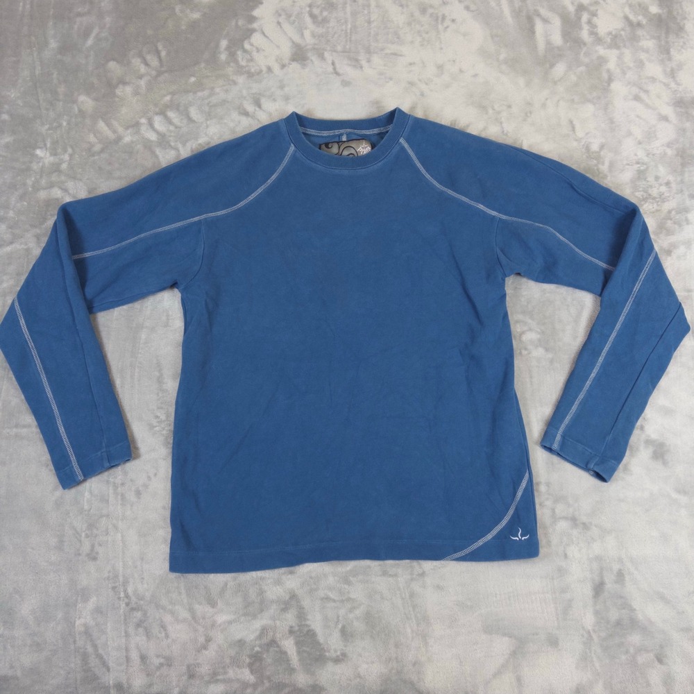 Prana Long Sleeve Shirt Mens Medium Blue Contrast Stitch Activewear Pullover